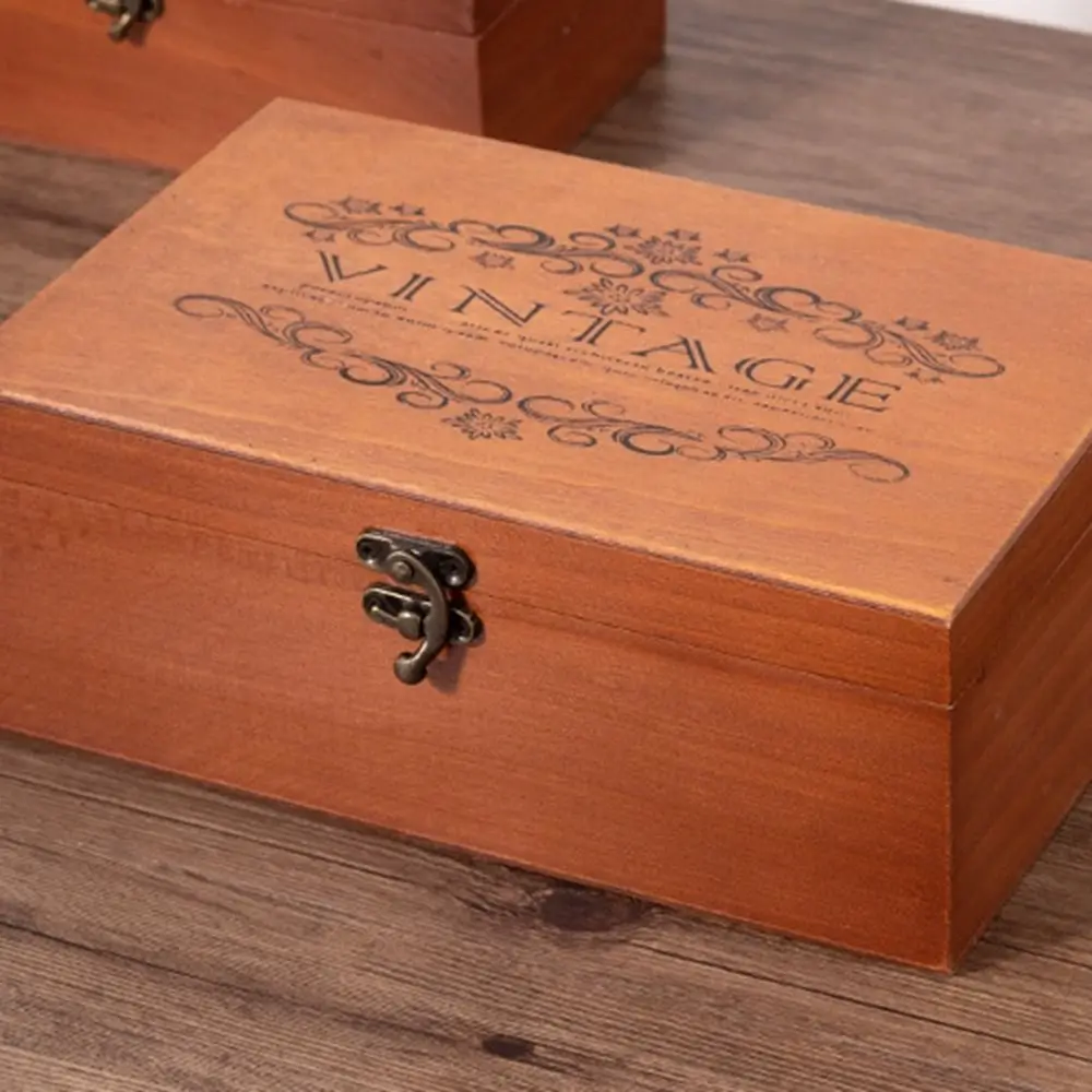 High Quality Storage Box For Gift Packaging Gorgeous Style Vintage Wood Color