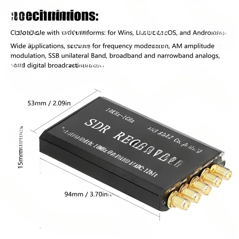 SDR Receptor Software Simplificado Definido Receptor Gerador, Rádio Recebendo Moudle, RSP1 Msi2500 Msi001, 10KHz-1GHz