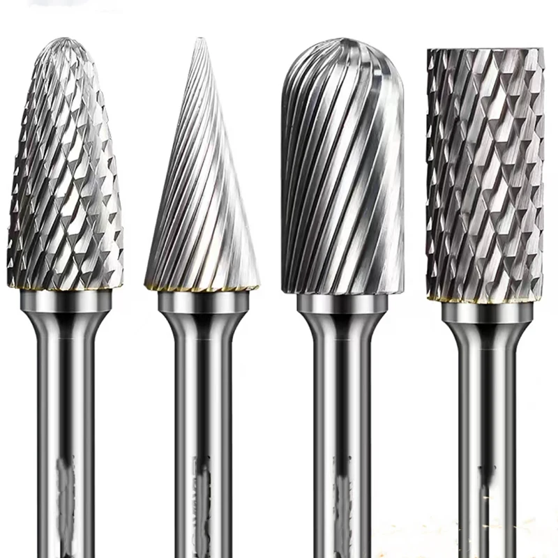 Lime rotative en acier au tungstène à rainure unique avec une fraise cylindrique en alliage dur à rainure sphérique avec une lame au dessus 6MM