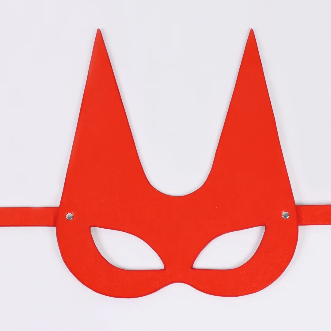 หน้ากากหนัง PU สีแดง ครึ่งหน้า ลายจิ้งจอก สำหรับคอสเพลย์ หน้ากากแมว หน้ากากฮาโลวีน สำหรับผู้หญิง ผู้ชาย หน้ากากคอสเพลย์ หน้ากากเซ็กซี่ หน้ากากปาร์ตี้ หน้ากากแฟนซี