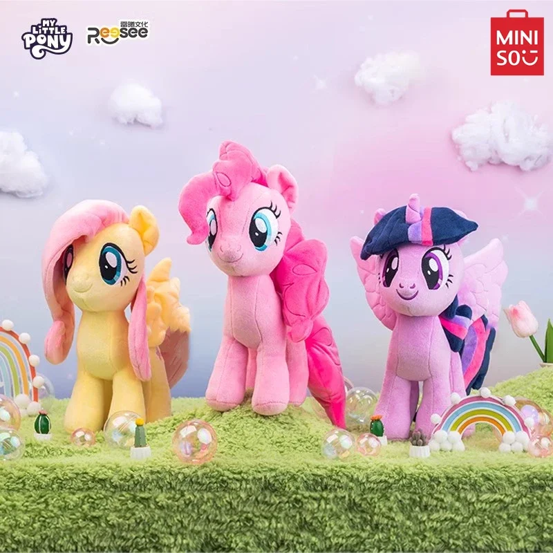 

MINISO My Little Pony Stuffed Animal Genuine Twilight Sparkle Fluttershy Pinkie Pie Kawaii Children's Toy Birthday Gift Anime