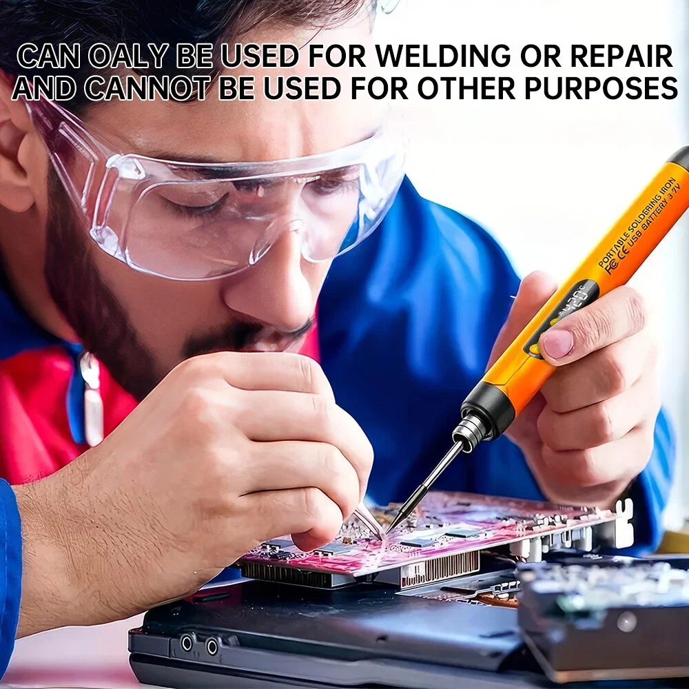 Przenośny zestaw do spawania z interfejsem Type-C, lutownica z regulacją temperatury, lutownica elektryczna USB z wyświetlaczem cyfrowym