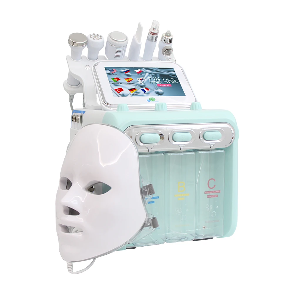 AOKO New 7 in 1 Portable hydro Dermabrasion Skin Care Beauty Machine Water Oxygen Jet  Diamond Peeling Microdermabrasion