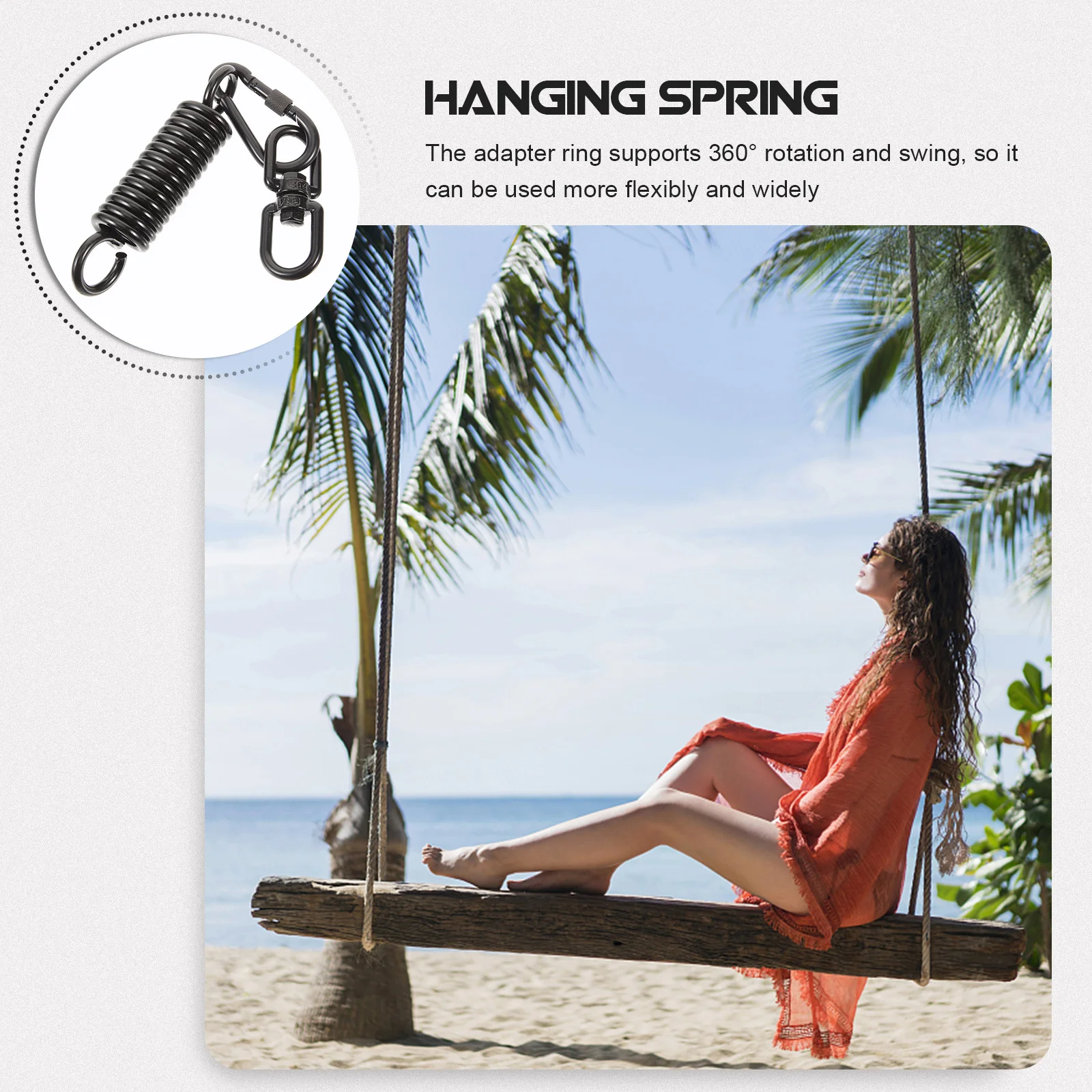 1 مجموعة أرجوحة الربيع مجموعة الثقيلة المعادن سوينغ الربيع كيت للفناء الشرفة سوينغ كرسي معلق أداة دوران مرن