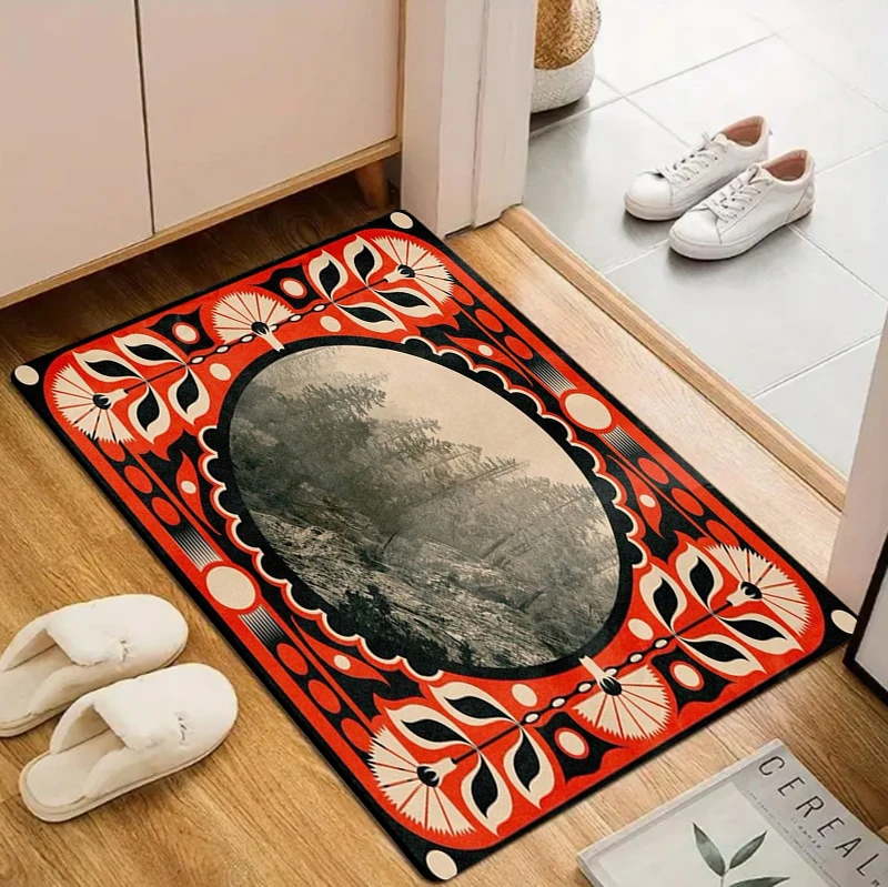 Moroccan Ethnic Air Door Gasket Colorful Rural Floral Printed Carpet Kitchen Living Room Bedroom Decoration Door Mat