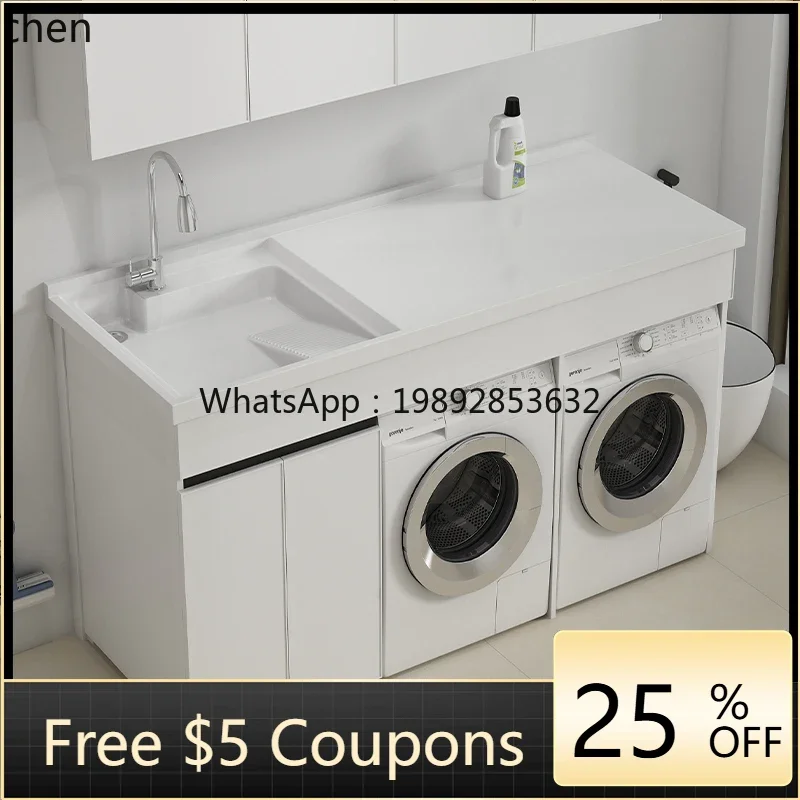 DSA  Balcony Laundry Cabinet Combination Washer Dryer Combination Cabinet Double Cabinet Quartz Stone
