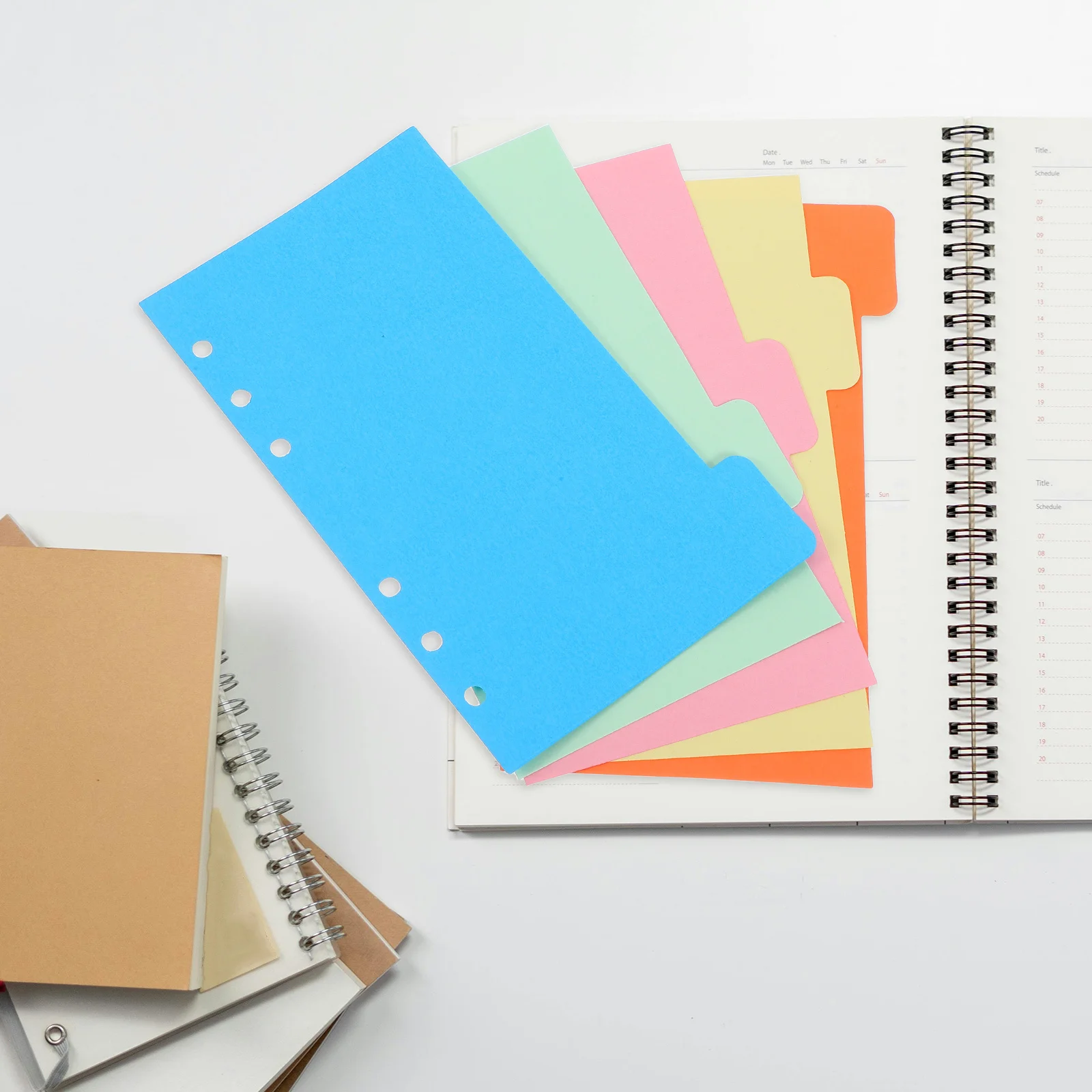 30 個のカラーインデックスディバイダー各種ルーズリーフ手帳交換用コアペーパープランナーノートブック学校文具