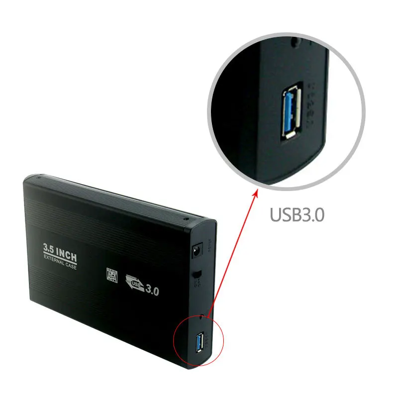 3.5 Inch USB 3.0 SATA External HDD Disk Hard Drive Enclosure Case Type-C External Storage Box Support Hard Drive