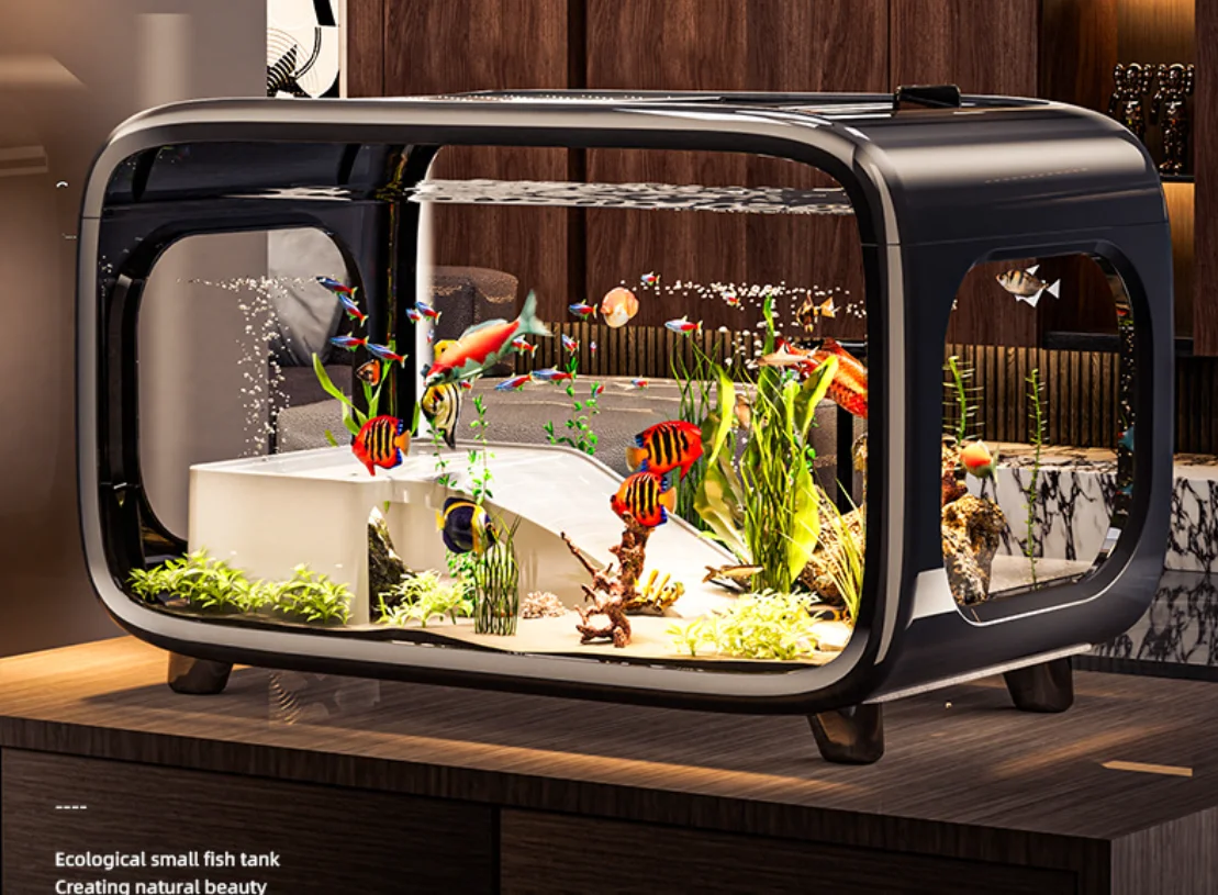 Creative Home Aquarium with Lid - Fish Tank Kit for Small Fish or Shrimp