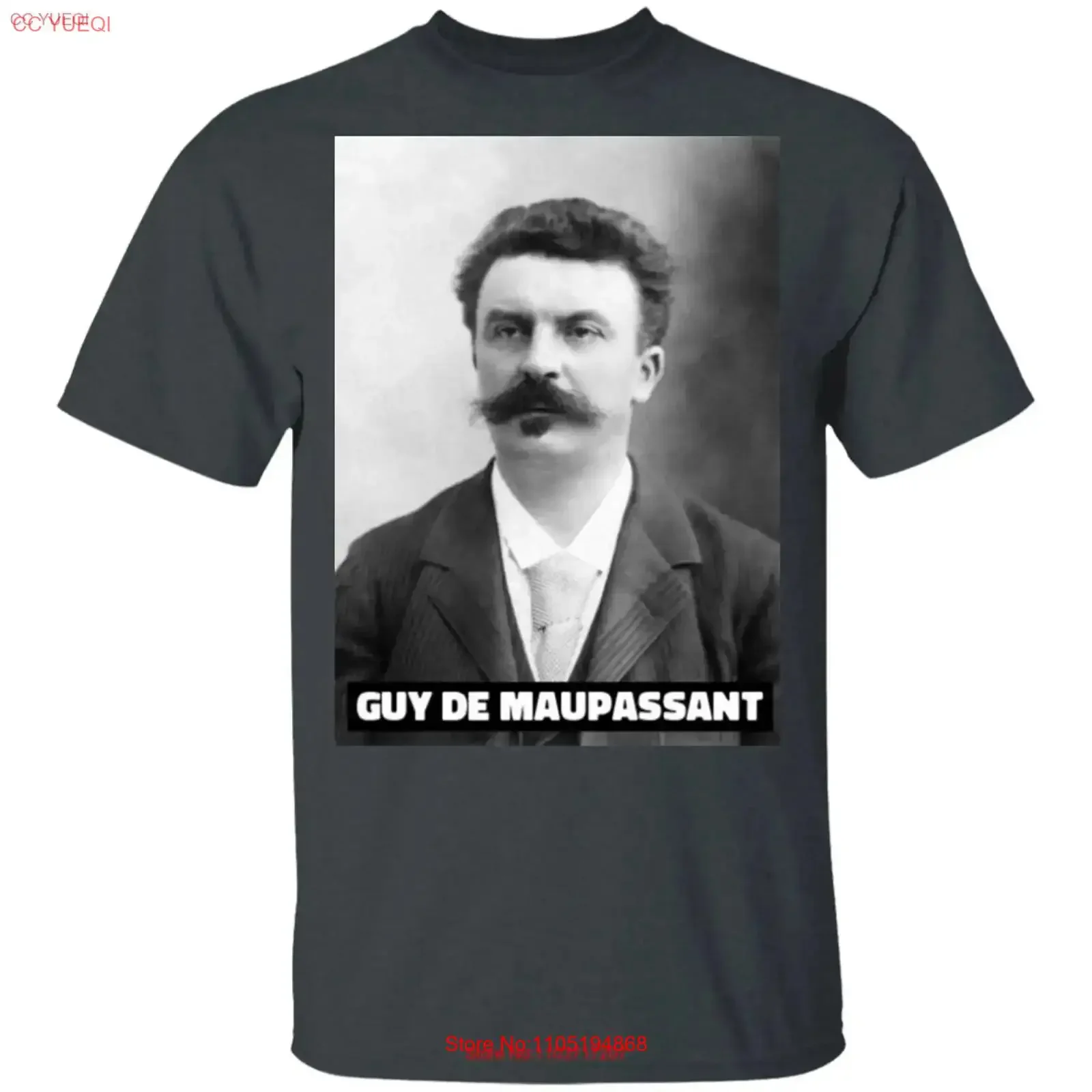 Guy De Maupassant French Short Story Writer Author T Shirt Classic Lit G500 5 3 oz vintage Washed Unisex Stylish Stretched Soft