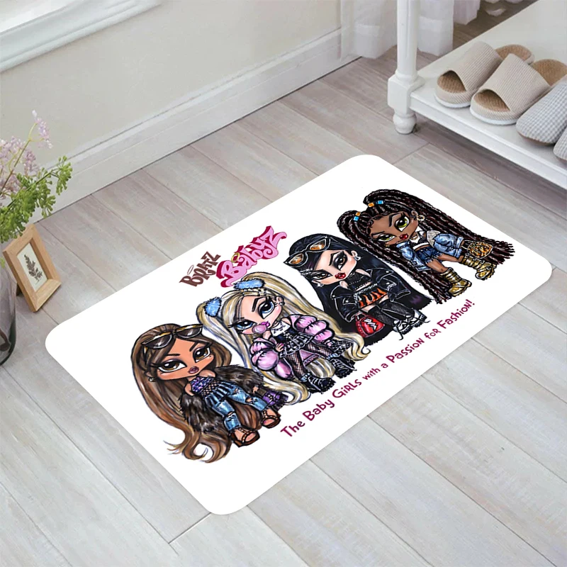 Bratz Doll Cartoon Floor Mat Aesthetic Room Decoration Home Carpet Entrance of House Rugs Carpets Balcony Kitchen Rug Foot Door