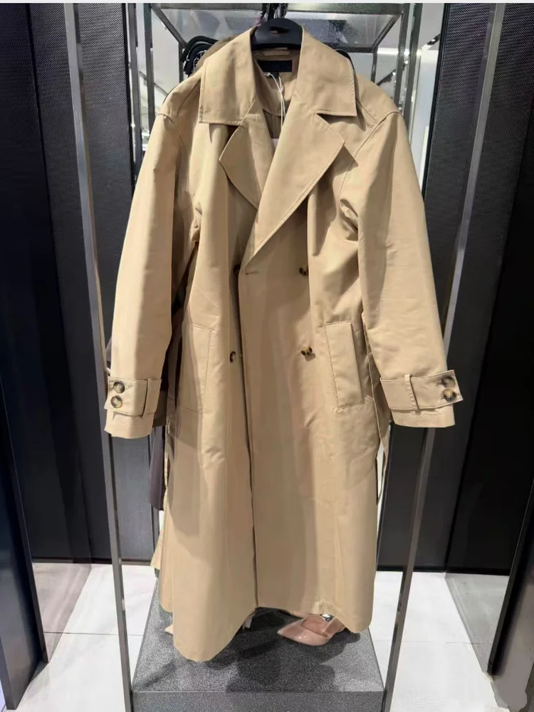 

Новинка 2025, осеннее классическое пальто Long Sve, женское пригородное пальто, длинная ветровка премиум-класса, двубортная куртка Jaet