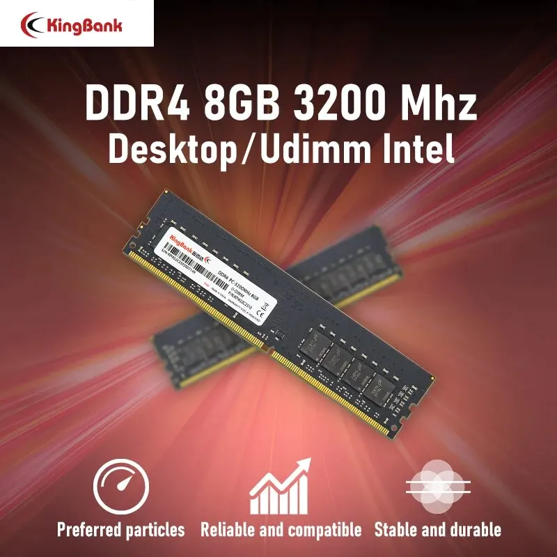 Memoria Kingbank Ram DDR4 8GB 3200MHz 1,2 V 288Pin Escritorio Udimm Memoria Ram DDR4 Adecuado para el uso de la computadora de escritorio de la plataforma Intel