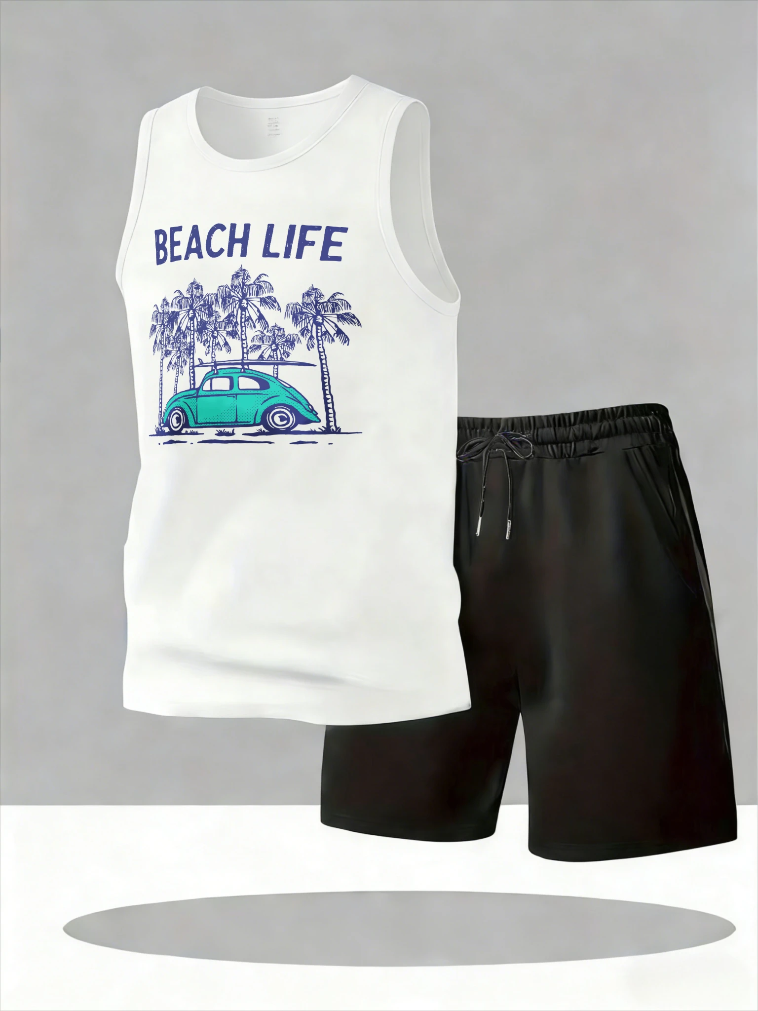 

Men's Tank Top Sets 2026 Summer Quick drying sports crewneck Sportswear Breathable beach running oversize Y2k tracksuits