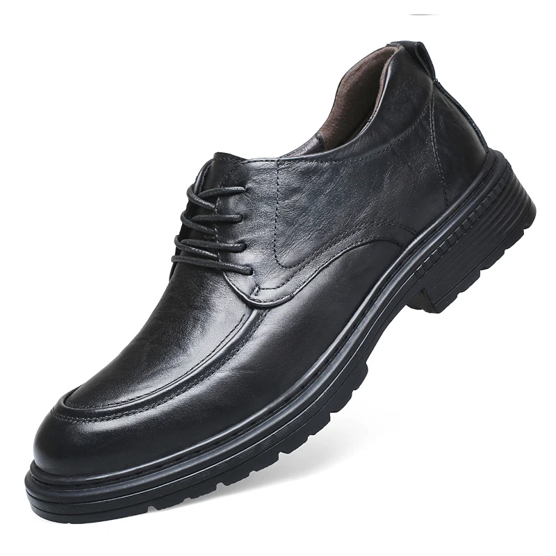 

Men Genuine Leather Casual Shoes Classic British Style Soft Sole Breathable Business Office Daily Wear Male Sneakers