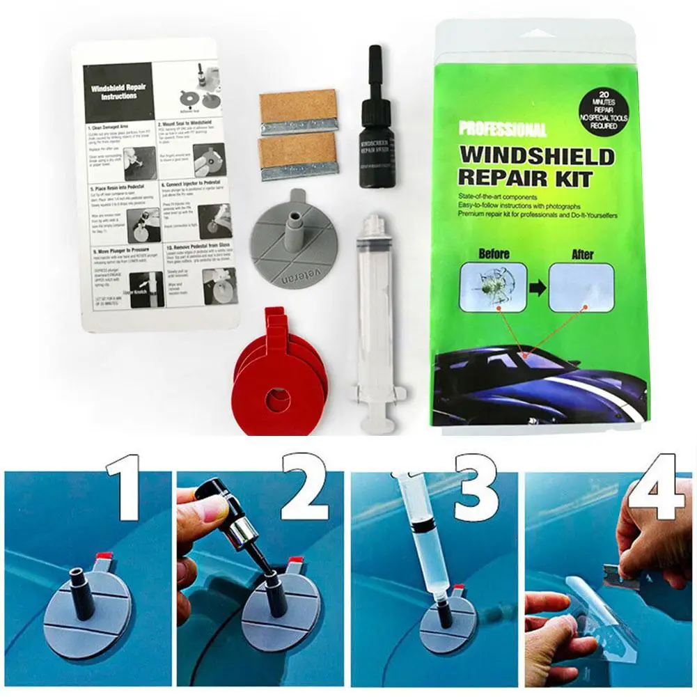 

Car Glass Repair Kit With Lamp Upgrade Crack Glass Repair Fluid Curing Glue For Windshield Restore Scratch Crack Repair Tools