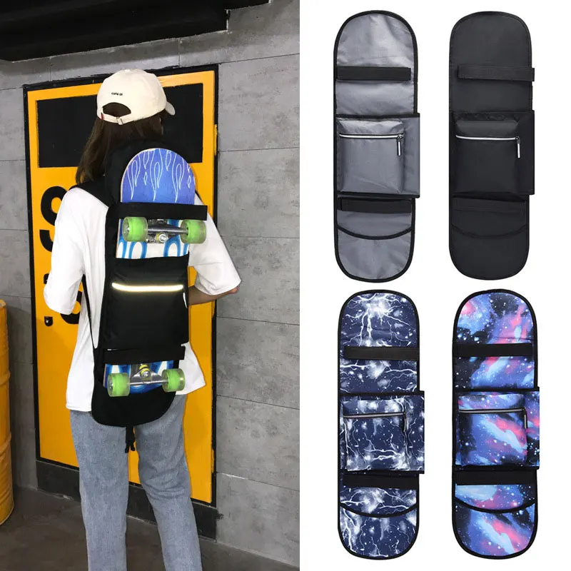 

Skateboard Bag Lightweight Sports Backpack Reflective Double Rocker Longboard Bag Wear-resistant AMB272