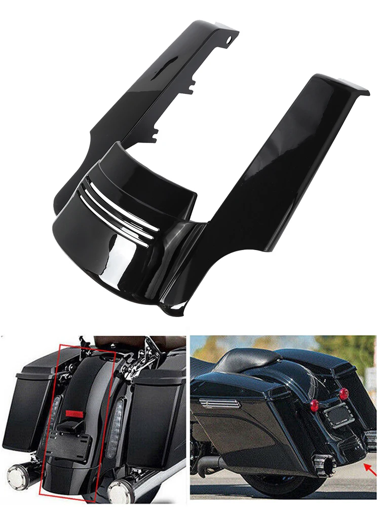 Nowy motocykl czarny rozciągnięty przedłużenie tylnego błotnika na lata 2009-2013 Harley Touring Street Road Glide Bike 2012 2011 2010 — zdjęcie 2