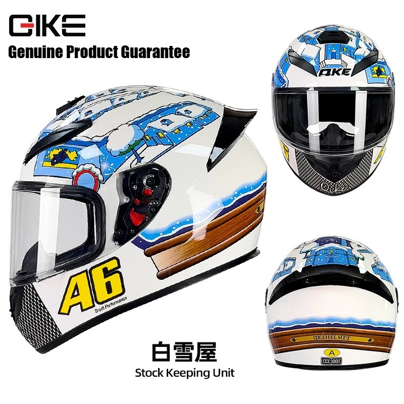 

Qike Bluetooth Full-Face Motorcycle Helmet, All-season Versatile Stylish Helmet for Electric Bike and Motorcycle Riders