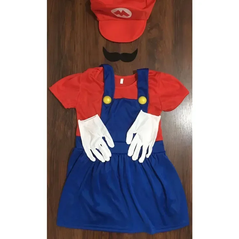 EE01 Anime Hooded Suit Child Game Cosplay Costume Halloween Mustache Dress Up Costume Playing Child Holiday Costume with GloIo0！