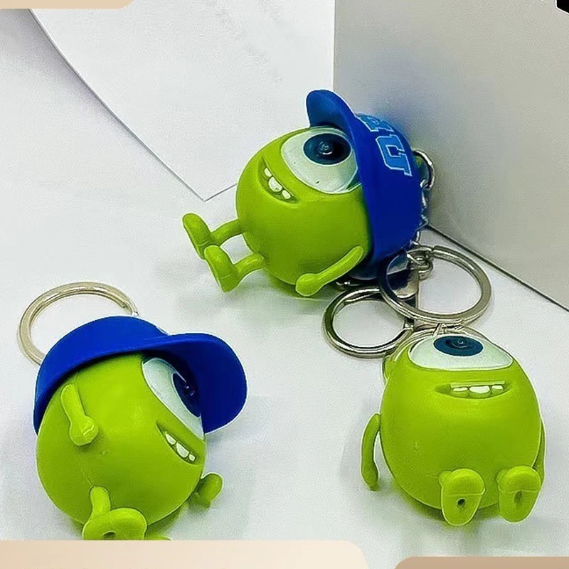 Disney Monsters University Mike llavero luz LED sonido Anime Wazowski Mr.Q figuras de acción colgante juguete para regalo