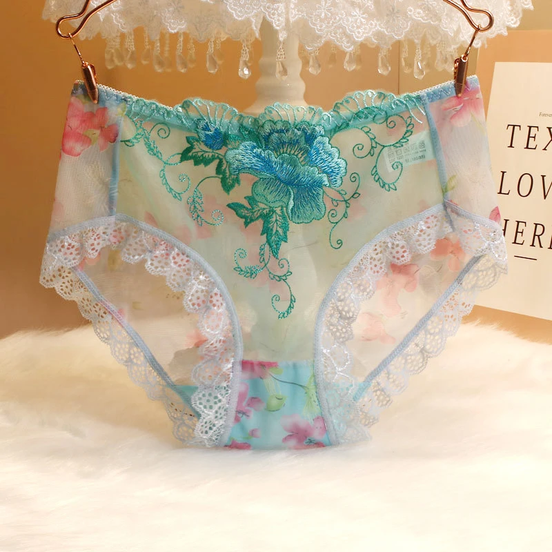 New 7 Pcs Women\'s Panties Sexy Lace Panties Lingerie Breathable High quality Transparent Briefs Elasticity Plus size40-90KG