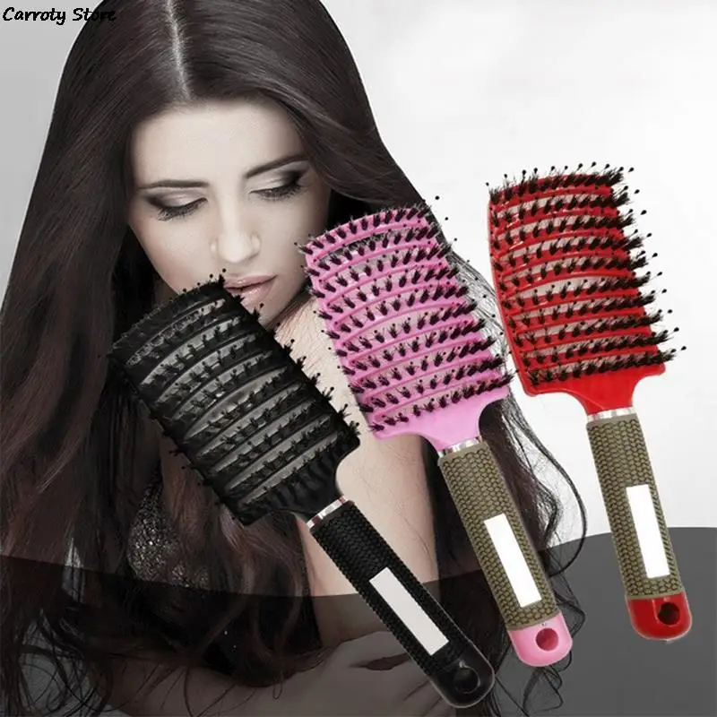 

Hair Brush Scalp Massage Comb Hairbrush Bristle&Nylon Women Wet Curly Detangle Hair Brush for Salon Hairdressing Styling Tools