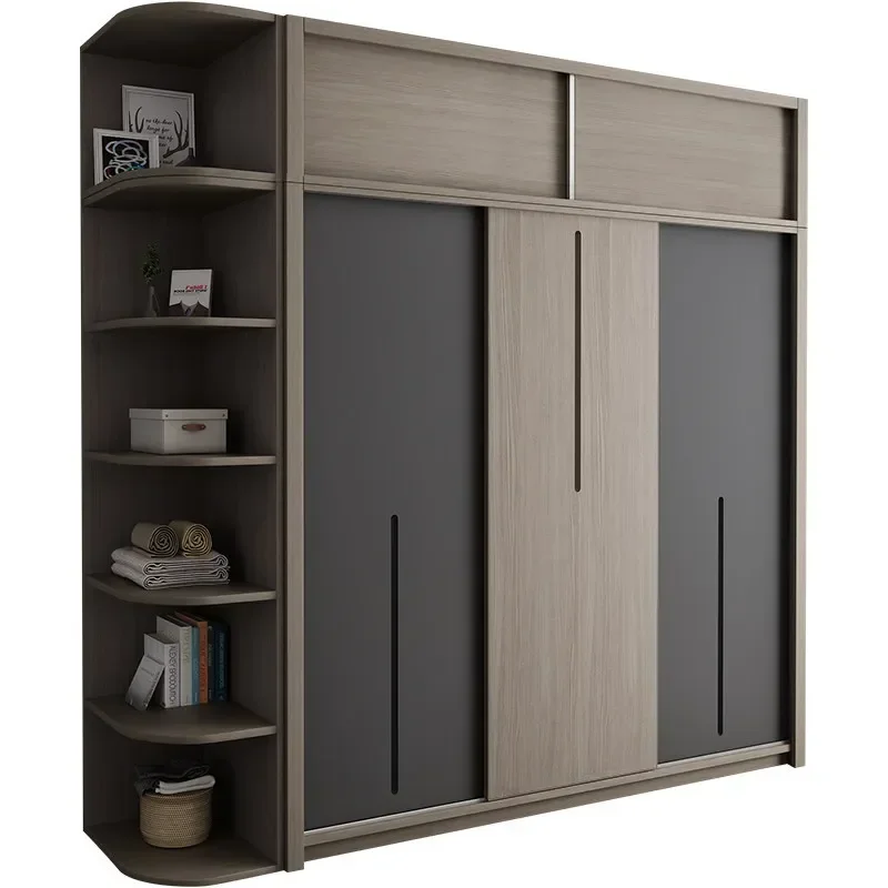 Modular Hotel Full Luxury Bedroom Storage Cabinet Furniture Wooden Modern Wardrobe Closets Self-installation