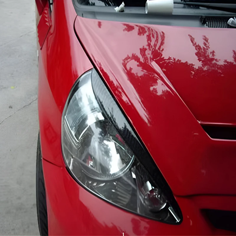 Real Carbon Fiber Car Headlight Eyelid Cover for Honda FIT Jazz 2001 - 2007 GD3 Front Lamp Eyebrows Decorative Sticker GD1 view 4