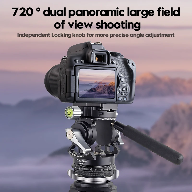 Cimapro LD-1S dual panoramic tripod head hydraulic oil video damping head is used for tripod tripod camera bracket mobile SLR