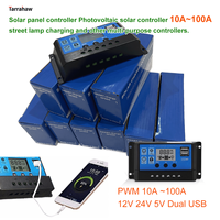 PWM Solar Panel Controller Battery Charge/Discharge Controller 12V/24V 10A~100A Photovoltaic Street Lamp Control System