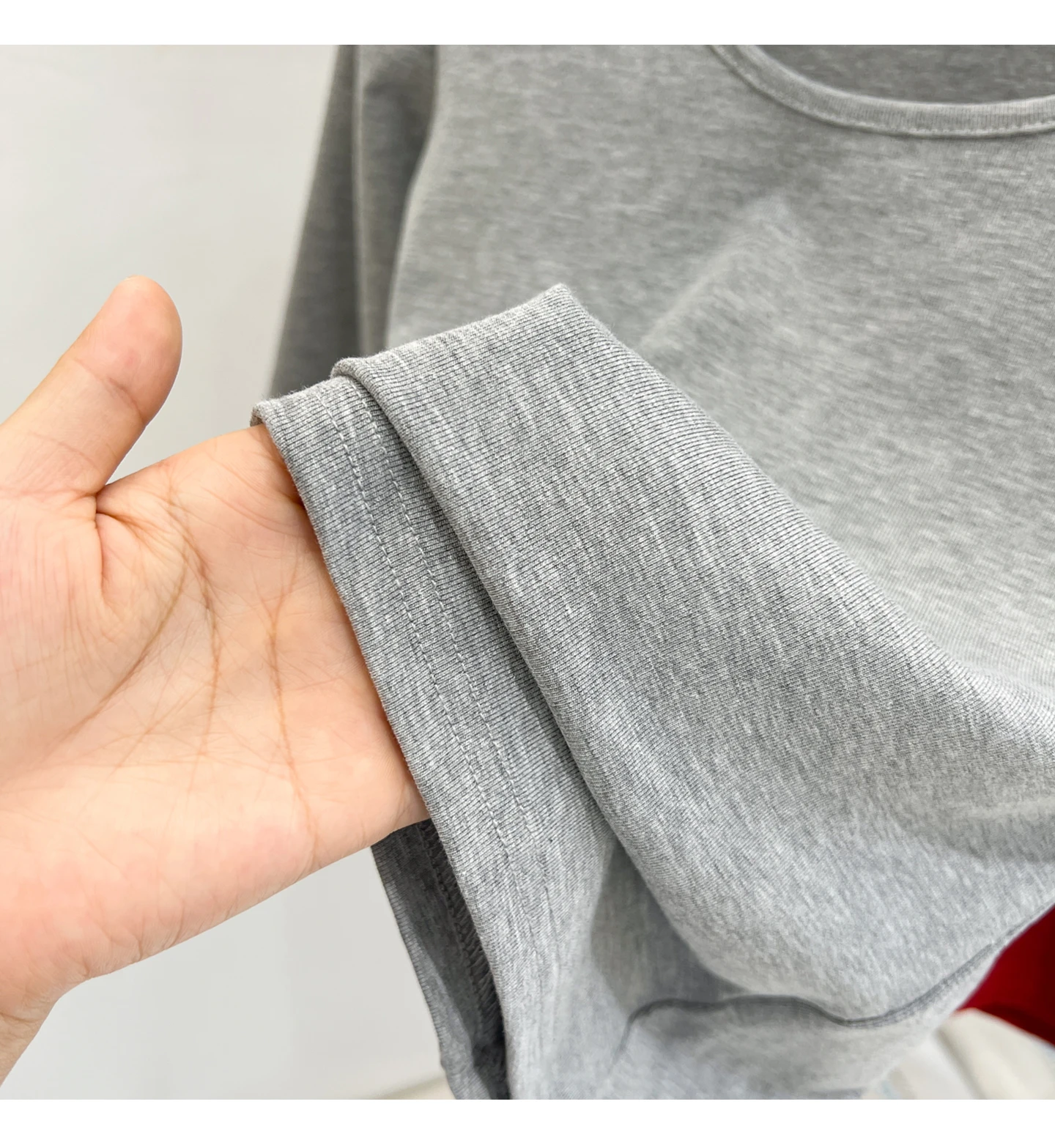 Zjaiss Women's White Base Top 2026 New U-Neck Three-Quarter Sleeve Tee for Spring & Summer Solid Versatile Casual Simple T-Shirt