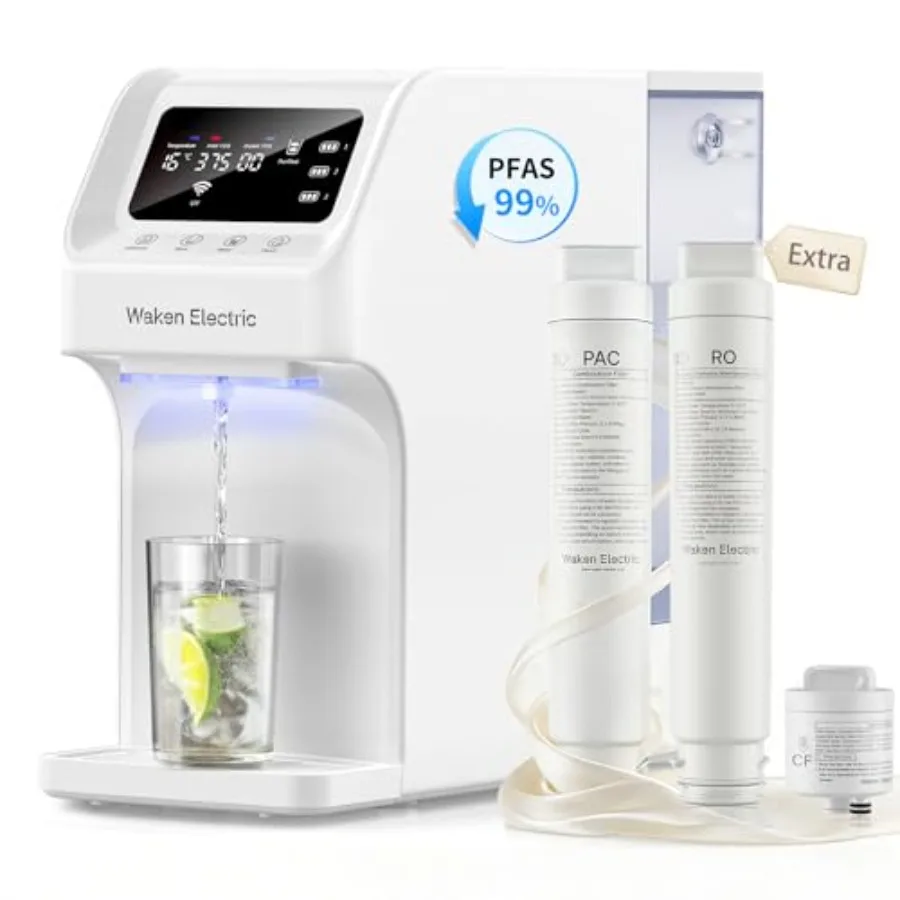 Uv Countertop Ro Water Filter, Pac+Ro+Cf Bundle For Home Use, Stainless Steel, White, High-Efficiency Filtration And Compact De
