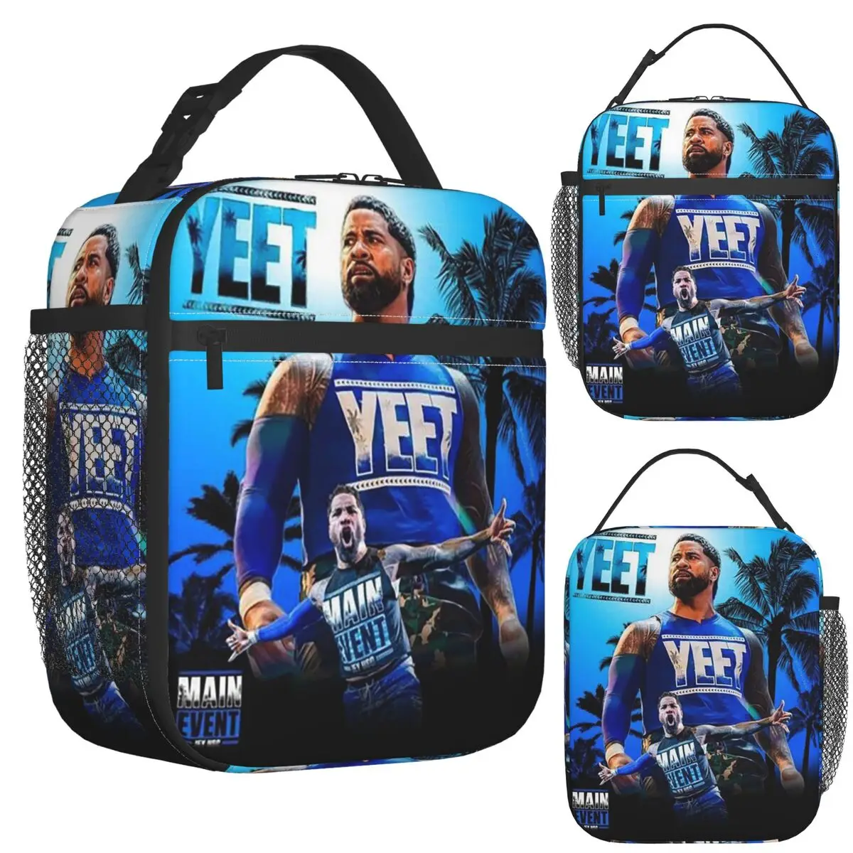 

Jey Uso Yeet Vintage Graphic Printed Insulated Lunch Bag for School Picnic Storage Food Boxes Cooler Thermal Lunch Box Tote
