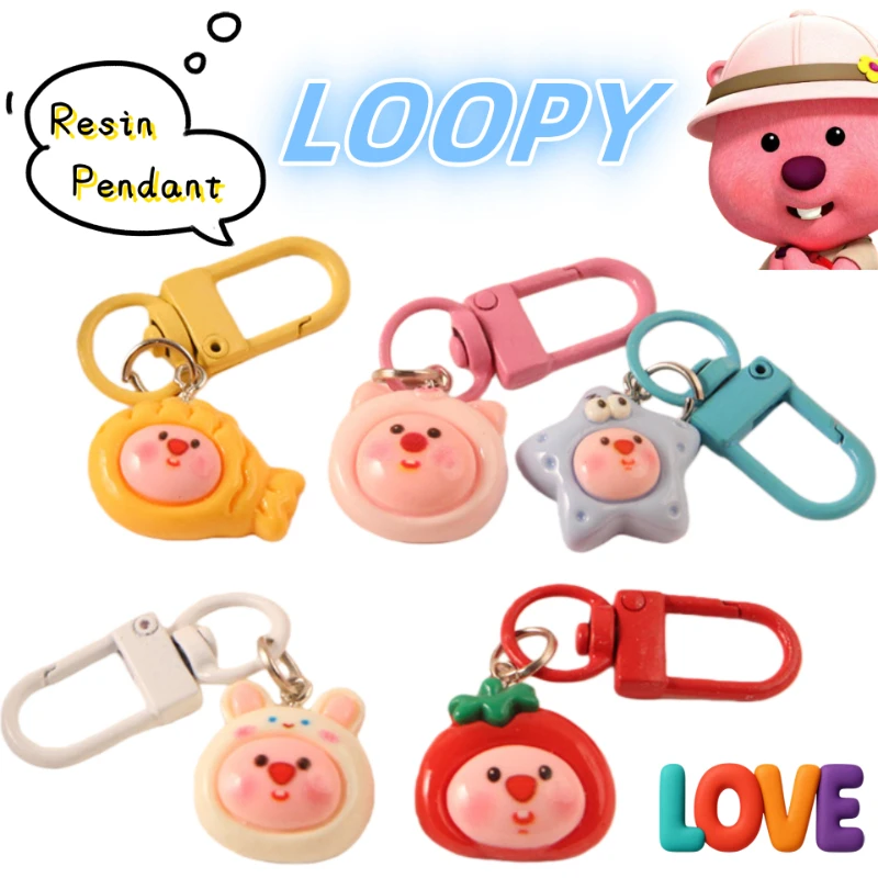 

Loopy Color Spring Buckle Pendant Creative Mini Keychain Backpack High Color Value Hanging Ornaments Send a gift to a friend