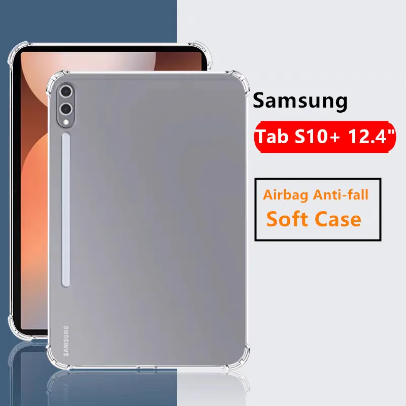 

For Samsung Tab S10+ S10 Plus 12.4 inch Case SM-X820 X826B S10 Ultra 14.6 Airbag TPU shell S10+ Transparent Silicon Soft Cover