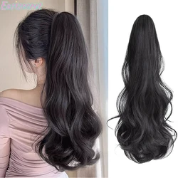 EASTSECRET-extensiones de cola de caballo onduladas con Clip de garra, pieza de cabello de fibra sintética, extensiones de cola de caballo onduladas largas para mujeres y niñas