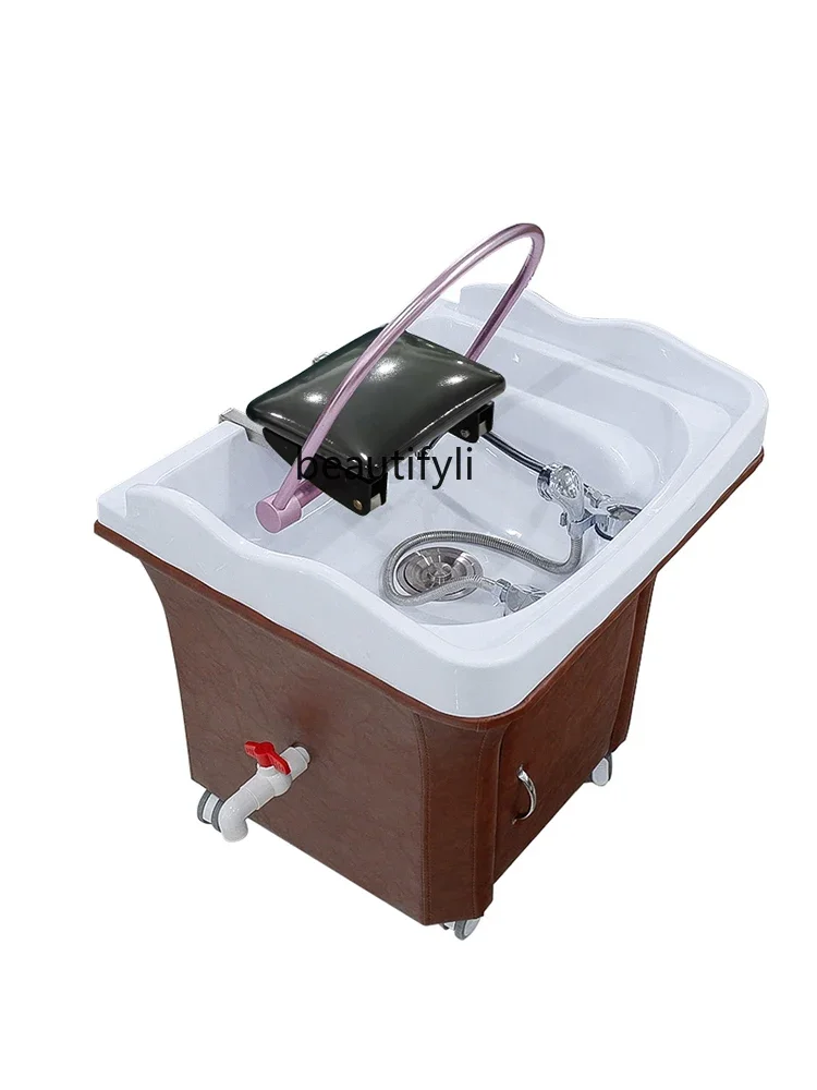 Beauty salon water fumigation hair nourishment constant temperature heating water storage head treatment movable shampoo basin