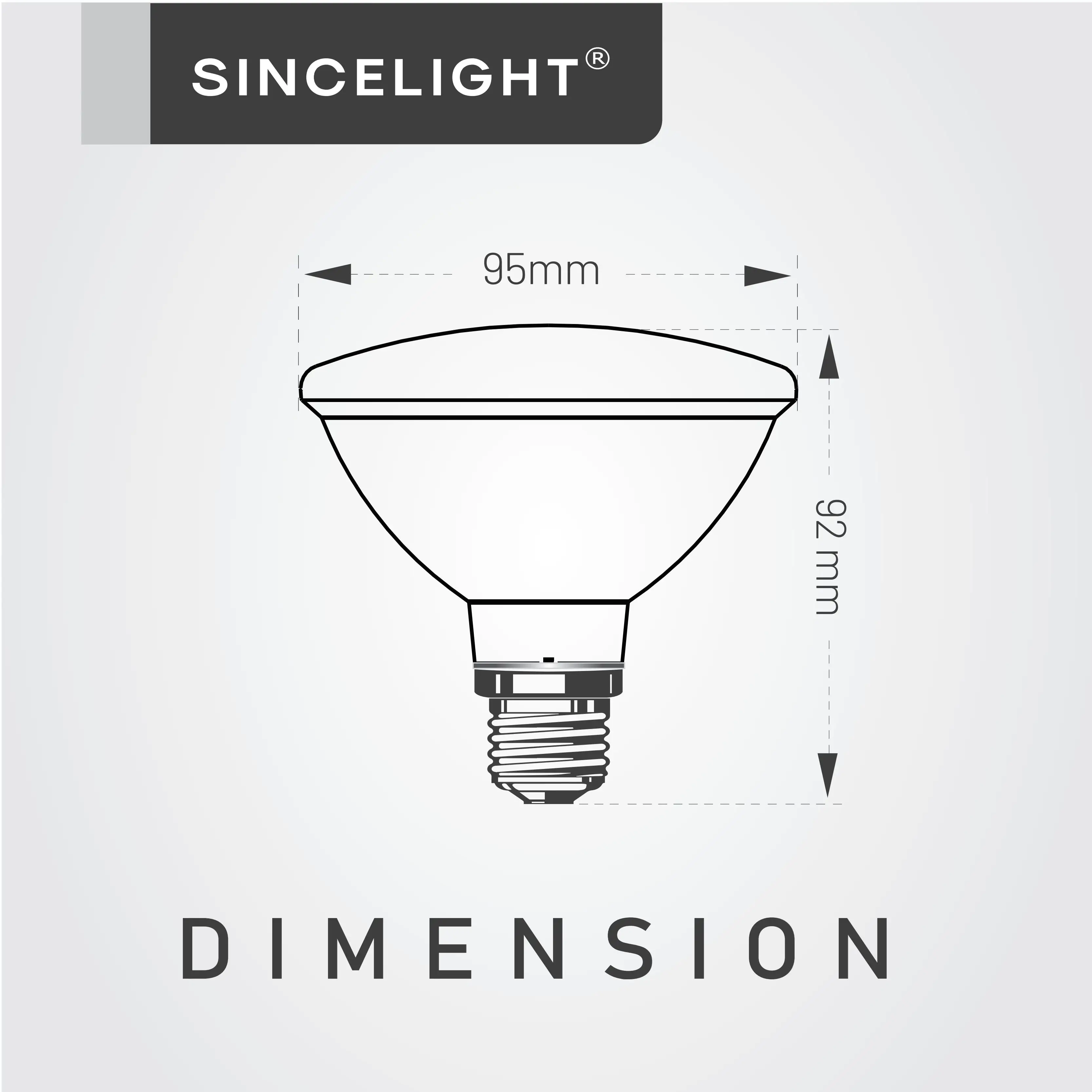 PAR30s LED Light Bulb with E27 Base, with 38° Optical Reflector, 10W, Rich Color RA≈90, 850 Lumens Equivalent to 85W Halogen