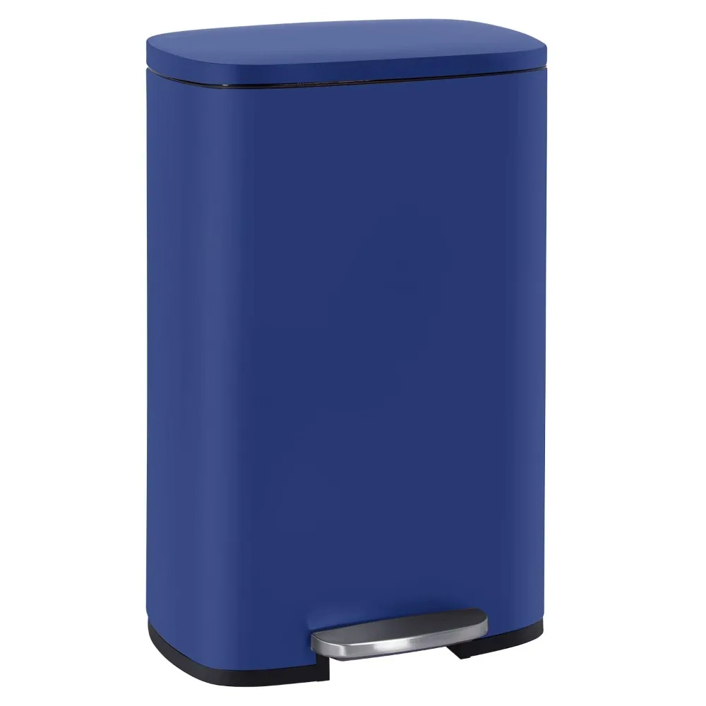 

Kitchen Trash Can with Lid for Office Bedroom Bathroom Step Trash Bin Fingerprint-Proof Garbage Bin Brushed Stainless Steel 13