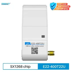 Lora Wireless RF Module 433MHz Lora CDSENET E22-400T22U Lower Power 22dbm Long Distance 5km LBT RSSI USB with Antenna