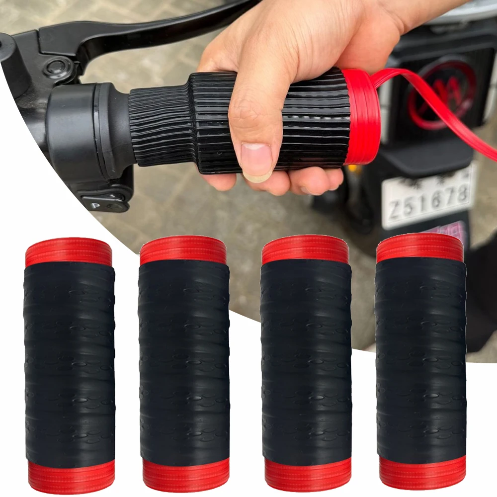 Motorcycle Gear Sleeve - 2個入りシリコン製滑り止めハンドルバーグリップカバー ユニバーサルハンドルバーグリップカバー スリーブプロテクター オートバイアクセサリー
