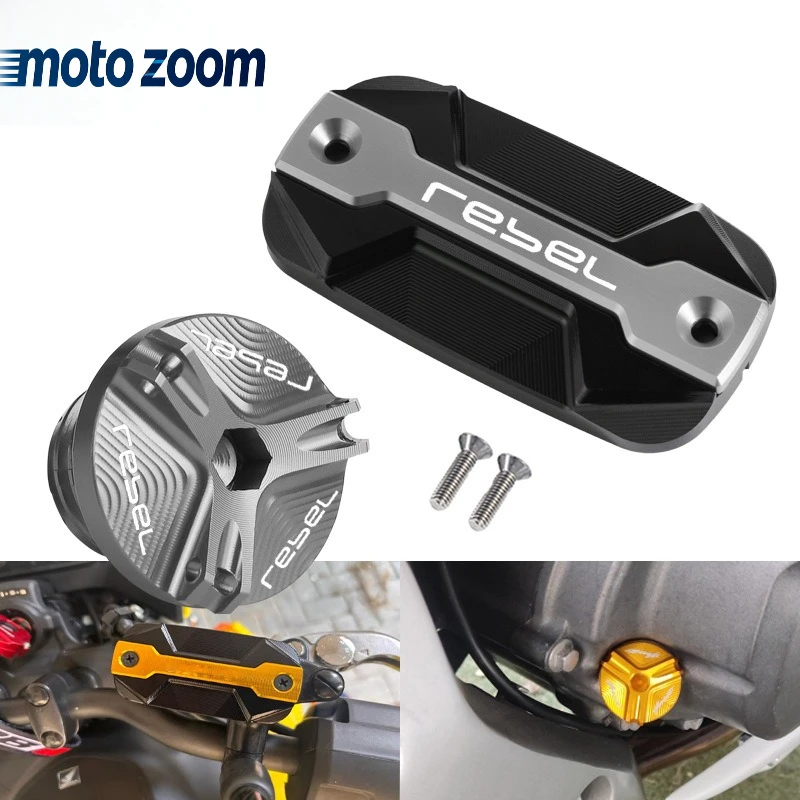 

For HONDA REBEL 1100 Rebel 500 300 CMX1100 CMX300 CMX500 CMX 1100 CNC Motorcycle Front Brake Fluid Reservior Cap Oil Filler Cap