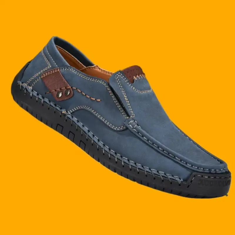 

Men Loafers Slip On Leather Shoes Men Flats Hot Sale Outdoor Walking Shoes New Handmade Leather Men Shoes Casual Comfortable