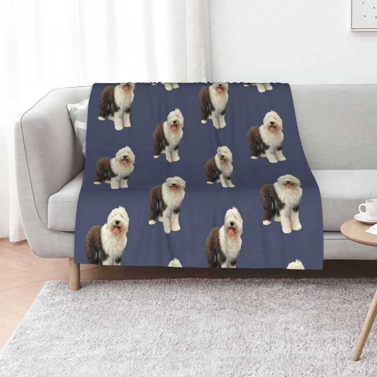 Old English Sheepdog Throw Blanket Nap Shaggy wednesday halloween Personalized Gift cosplay anime Blankets