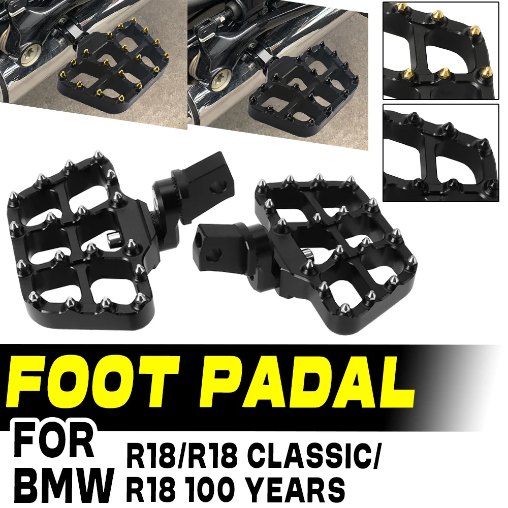 For Bmw R 18 Classic R18 100 Years Rider Front Footpegs Wide Foot Rests Pedal Motorcycle Adjustable Extend Lowering Floorboards