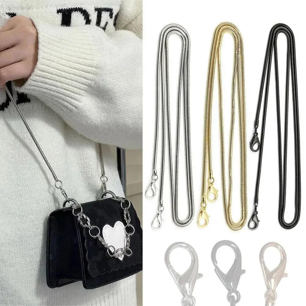 120cm Replacement Bag Chain Fashion Silver/Gold/Black Purse Handle Bag Chain Bag Accessories Metal Handbag Snake Chain