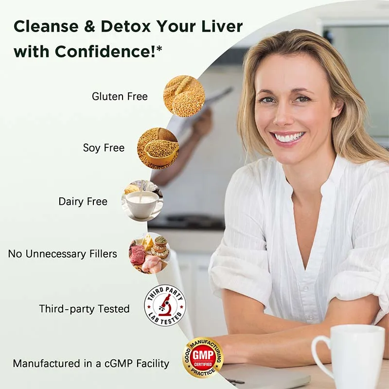 دعم إزالة السموم وإصلاحها لتنظيف الكبد - مكملات عشبية لدعم وظيفة الكبد الصحي، والإصلاح الطبيعي، وزيادة الراحة #4