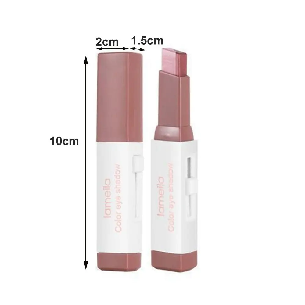 Nieuwe dubbele kleur oogschaduwstick Bling parelmoer rokerige oogschaduw waterdichte oogschaduw pen oogmake-up tool