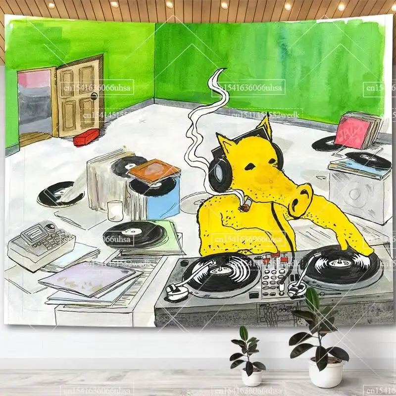

Quasimoto The Unseen Album Cover Posters Funny DJ Meme Tapestry Wall Hanging Hip Pop Tapestries Aesthetic Room Decor Tapestrys